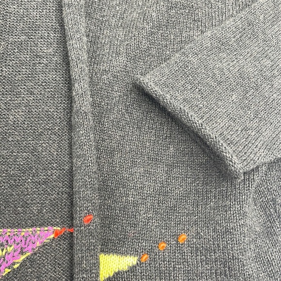 Zaket & Plover •M/L• Knit/Embroidered Star Cotton/Cashmere Blend Cardigan - Picture 5 of 10